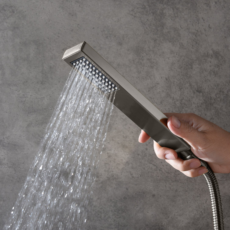 Brushed Nickel Square Multi-Head Wall Mounted Shower System