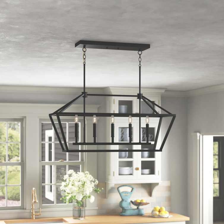 Elegant Matte Black 56" Taper Candle Chandelier with Adjustable Rods