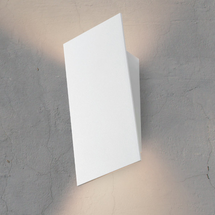 Sleek Textured White LED Dimmable Wall Sconce