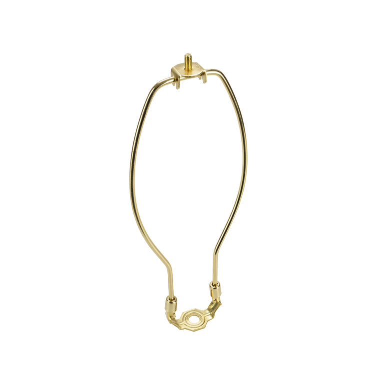 Polished Brass 10" Lamp Harp with Saddle Set