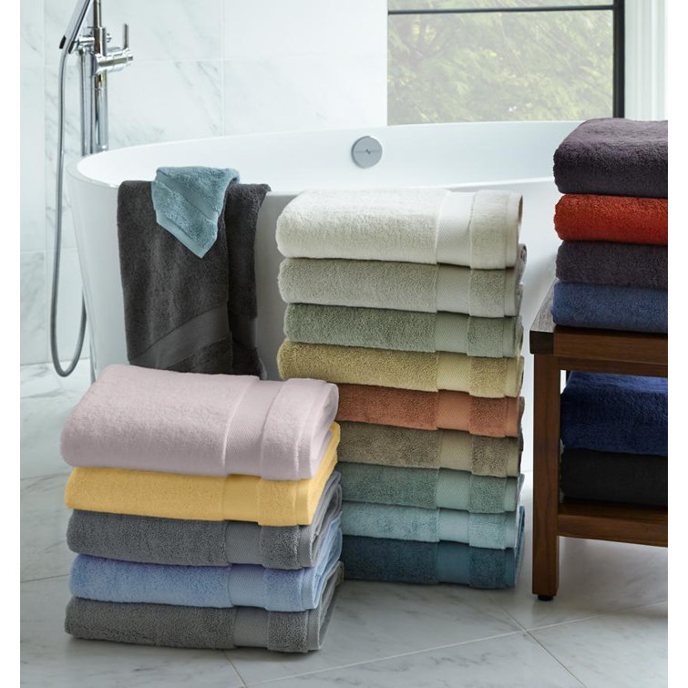 Plush Combed Cotton Rectangular Hand Towel in Grey