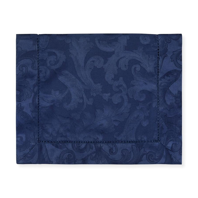 Sapphire Cotton Jacquard Floral Table Runner