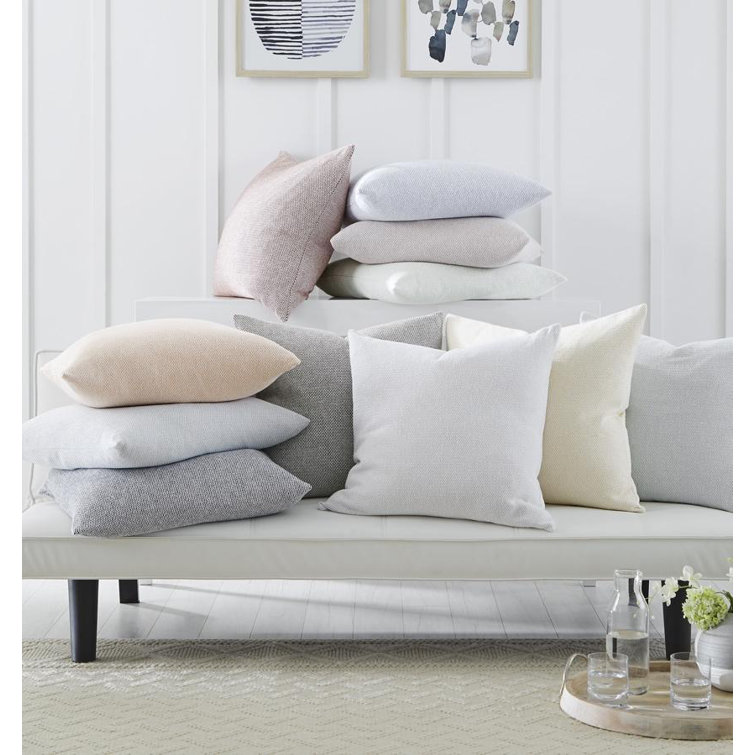 Ocean Blue Cotton Feather Square Throw Pillow