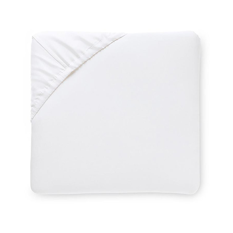 Twin XL White Egyptian Cotton Percale Fitted Sheet