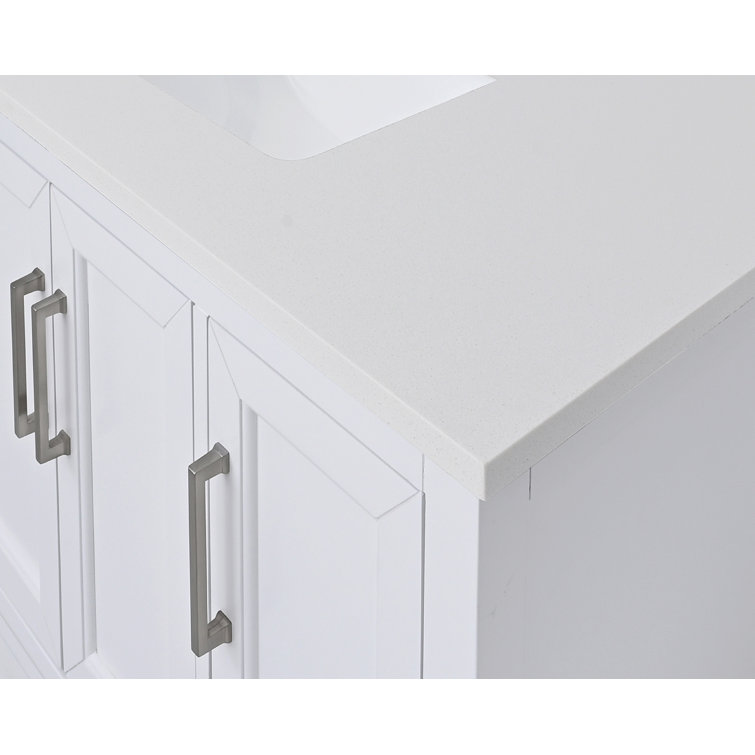 43'' Everest White Quartz Single Sink Bathroom Vanity Top