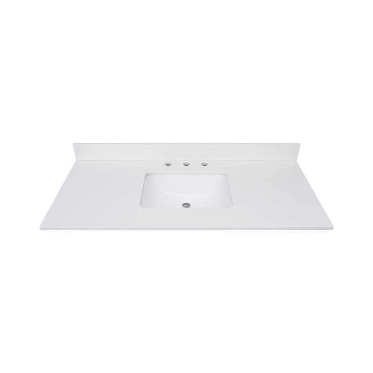 43'' Everest White Quartz Single Sink Bathroom Vanity Top