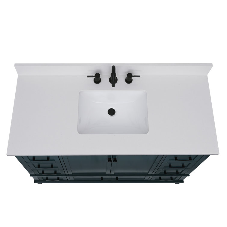 49'' Everest White Quartz Single Sink Bathroom Vanity Top