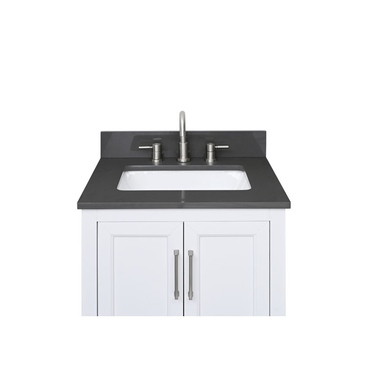 25'' Ural Gray Quartz Single Bathroom Vanity Top with Sink