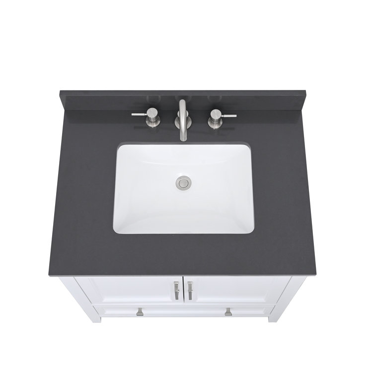 25'' Ural Gray Quartz Single Bathroom Vanity Top with Sink