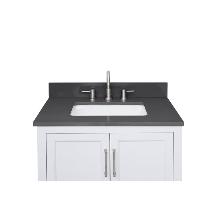 31'' Ural Gray Quartz Undermount Single Sink Vanity Top