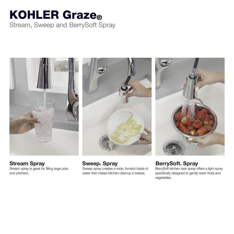 Polished Chrome Pull-Down Kitchen Faucet with Sprayhead