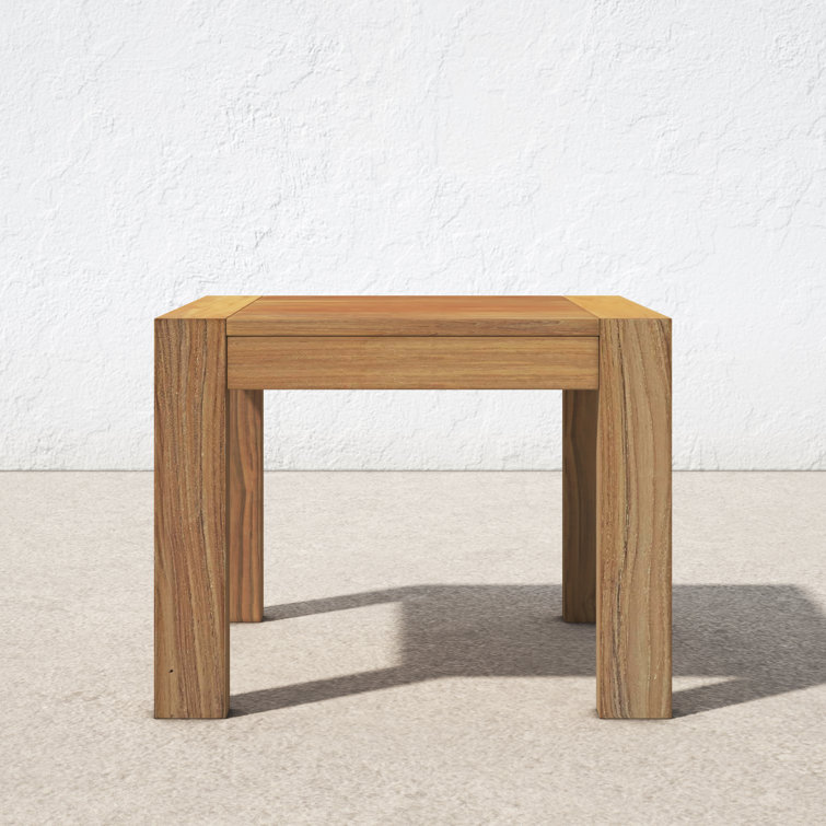 Natural Teak Solid Wood Rectangular Side Table