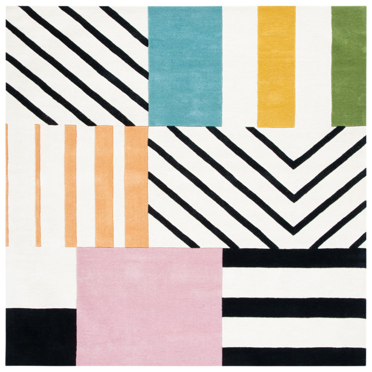 Fifth Avenue Black and Ivory Hand-Tufted Wool Rug