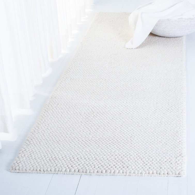 Carisbrooke Cream Hand-Knotted Wool-Viscose Runner Rug 2'3" x 12'