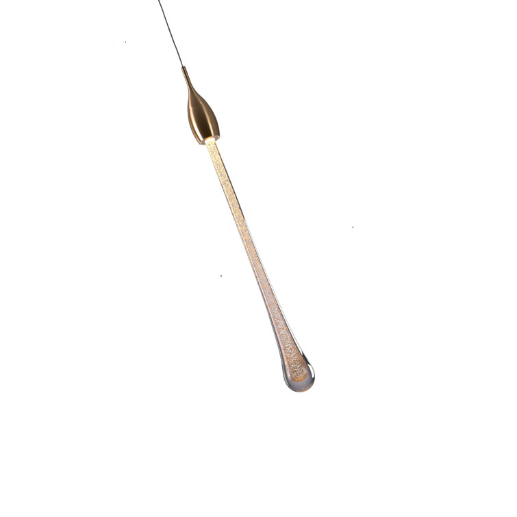 Bethel 24" Gold Aluminum LED Pendant with Dusted Glass Accent