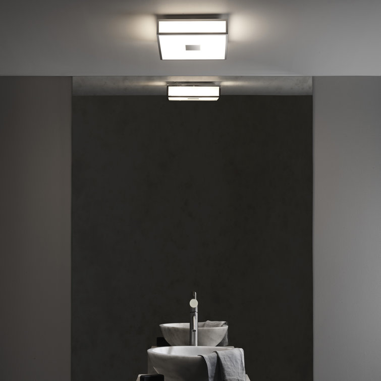 Elegant Square Polished Chrome Ceiling Light with Frosted Glass
