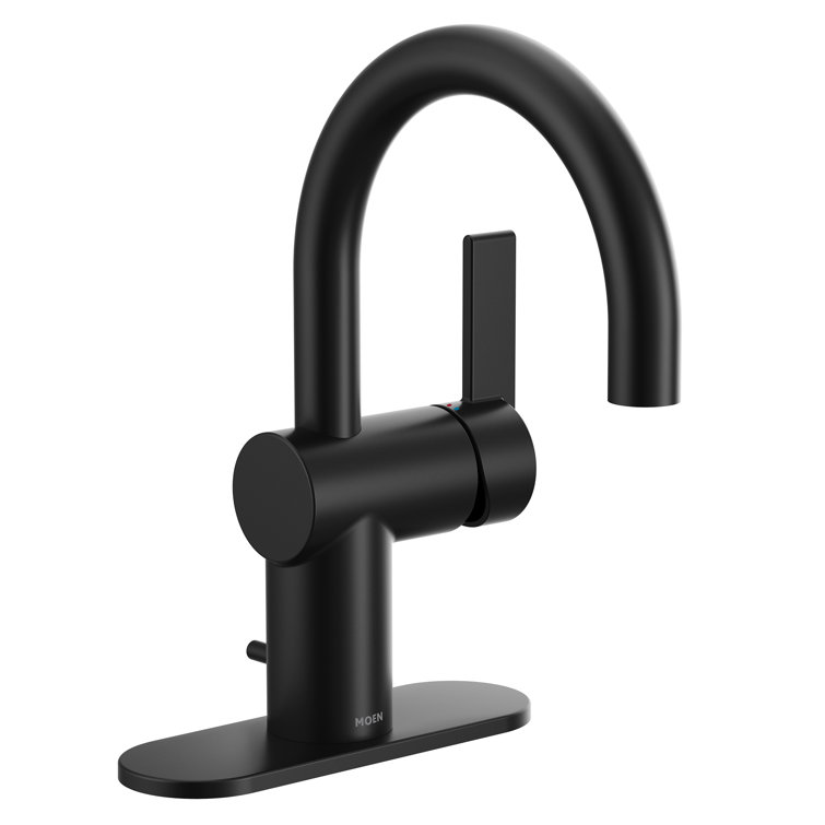 Sleek Matte Black Single-Hole Bathroom Faucet with ADA Compliant Handle