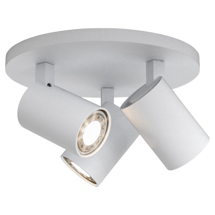 Ascoli Triple Round Textured White Metal Spotlight with Crystal Embellishment