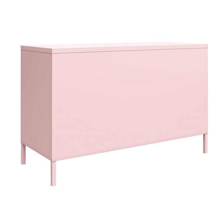 Bashful Pink Metal Locker Accent Cabinet with Adjustable Shelving