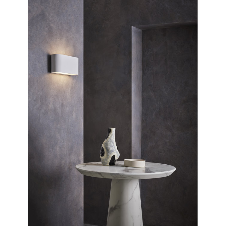 White Plaster Dimmable LED Wall Sconce