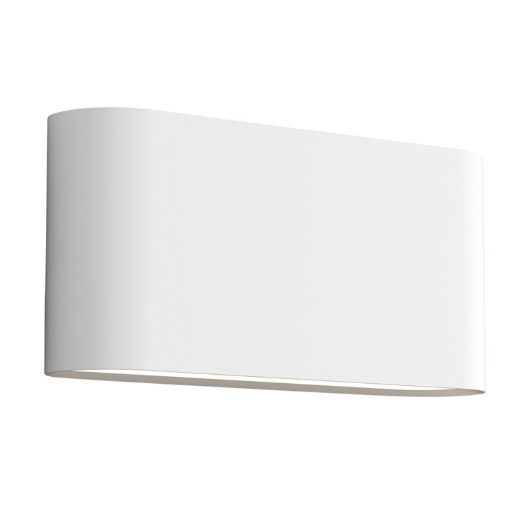 Contemporary Dimmable White Plastered LED Sconce with Crystal Embellishment