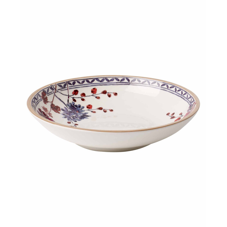 Multicolor Floral Ceramic Round Serving Bowl