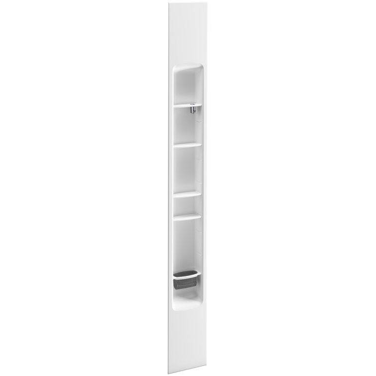 White Tall Shower Locker with Adjustable Shelves