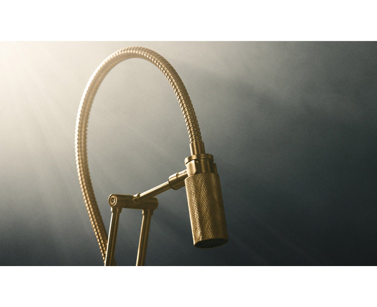 Modern Nickel 21.5" Stainless Steel Kitchen Faucet with Pull-out Spray