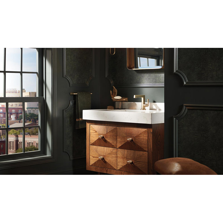 Levoir Luxe Gold Single-Handle Angular Spout Bathroom Faucet