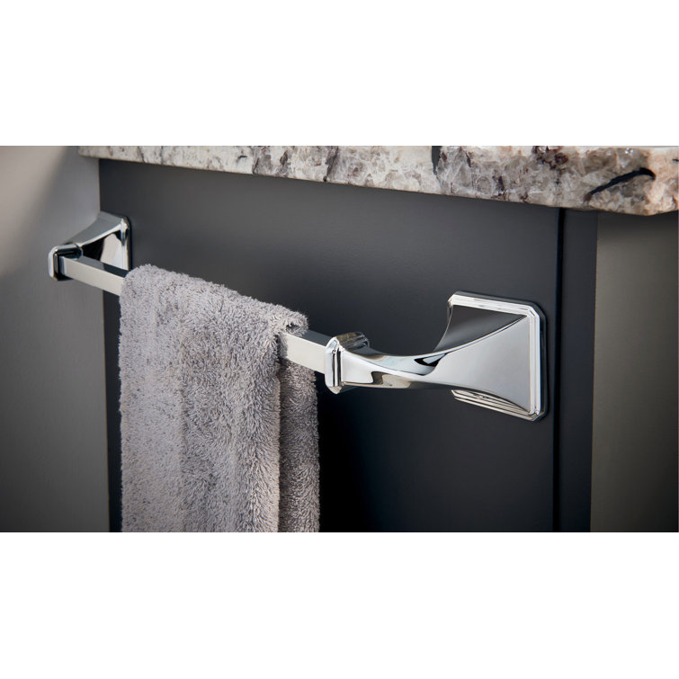 Contemporary Polished Nickel 20.5" Wall Mounted Towel Bar