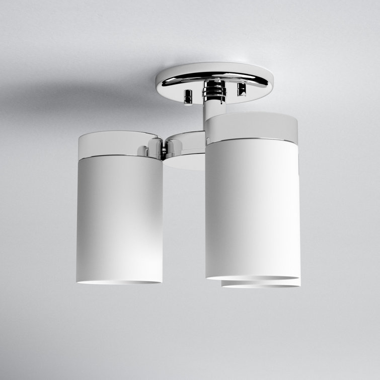 Polished Chrome 3-Light Glass Semi-Flush Mount