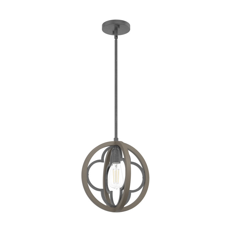 Gablecrest French Oak 12" Globe Pendant Light