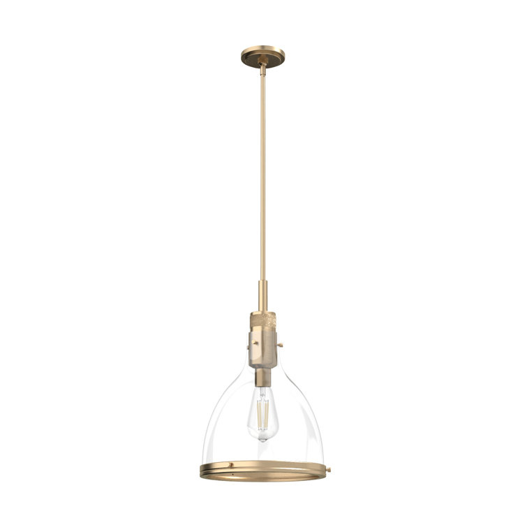 Alturas Gold Modern 16" Glass Bell Pendant Light