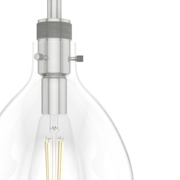 Van Nuys Brushed Nickel Glass Bell Pendant Light