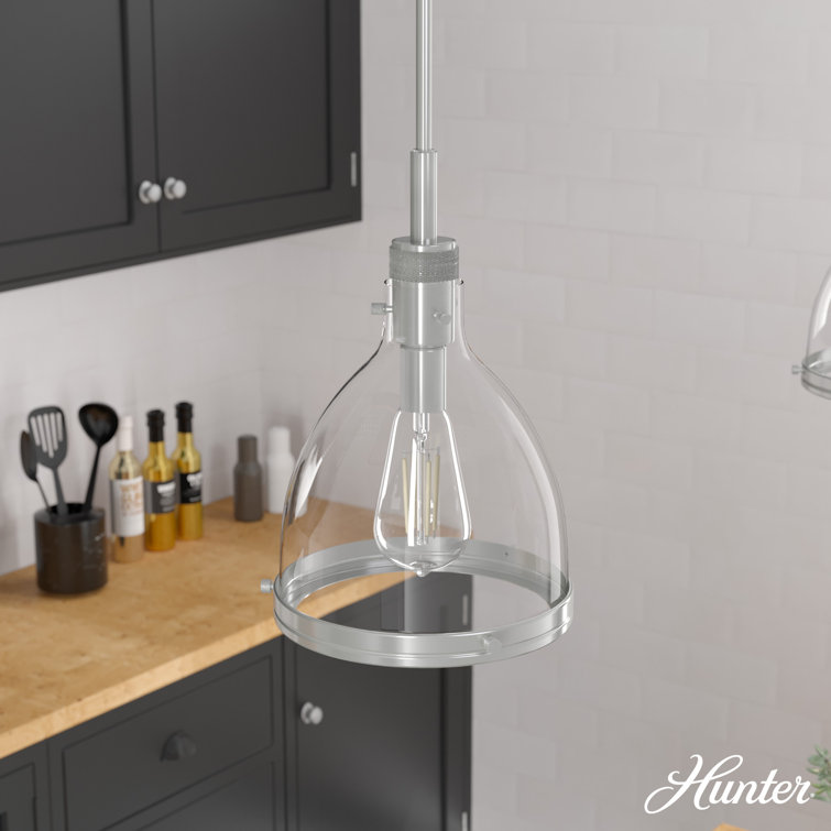 Van Nuys Brushed Nickel Glass Bell Pendant Light