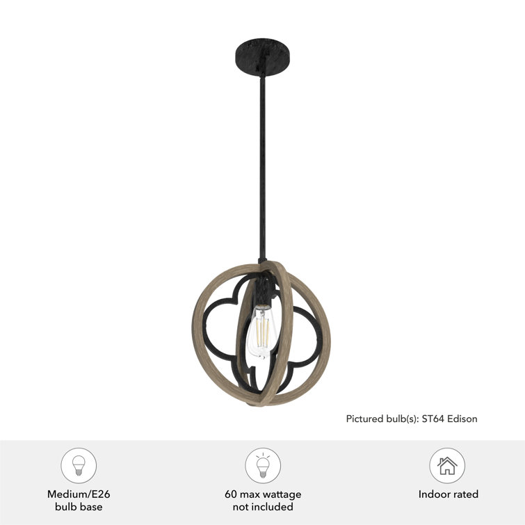 Gablecrest French Oak 12" Globe Pendant Light