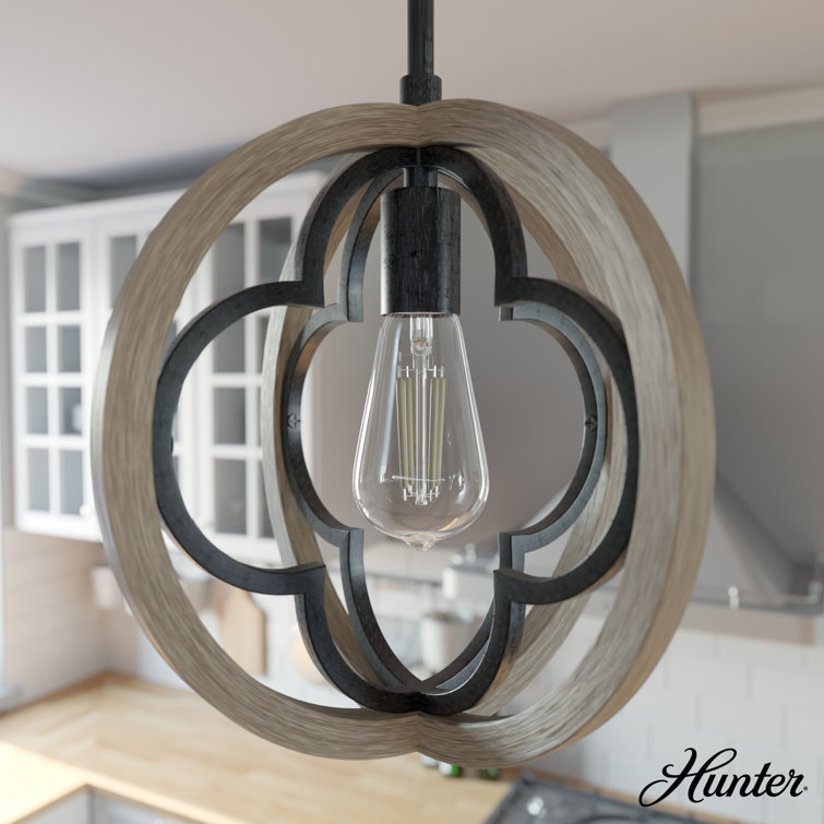 Gablecrest French Oak 12" Globe Pendant Light