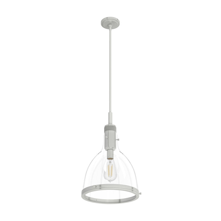 Van Nuys Brushed Nickel 16" Glass Bell Pendant Light