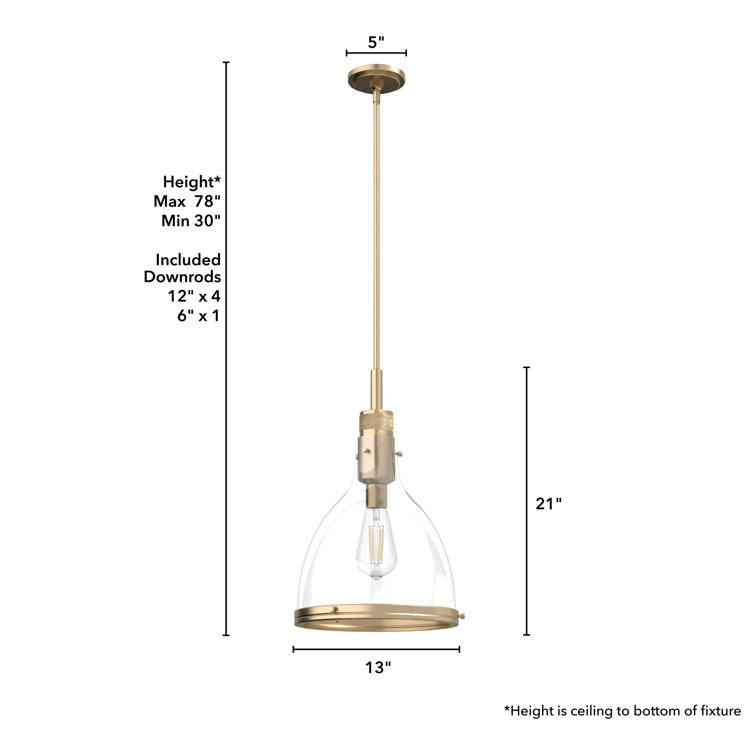 Alturas Gold Modern 16" Glass Bell Pendant Light