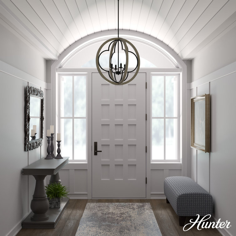 Gablecrest 24" French Oak and Iron Globe Pendant Light