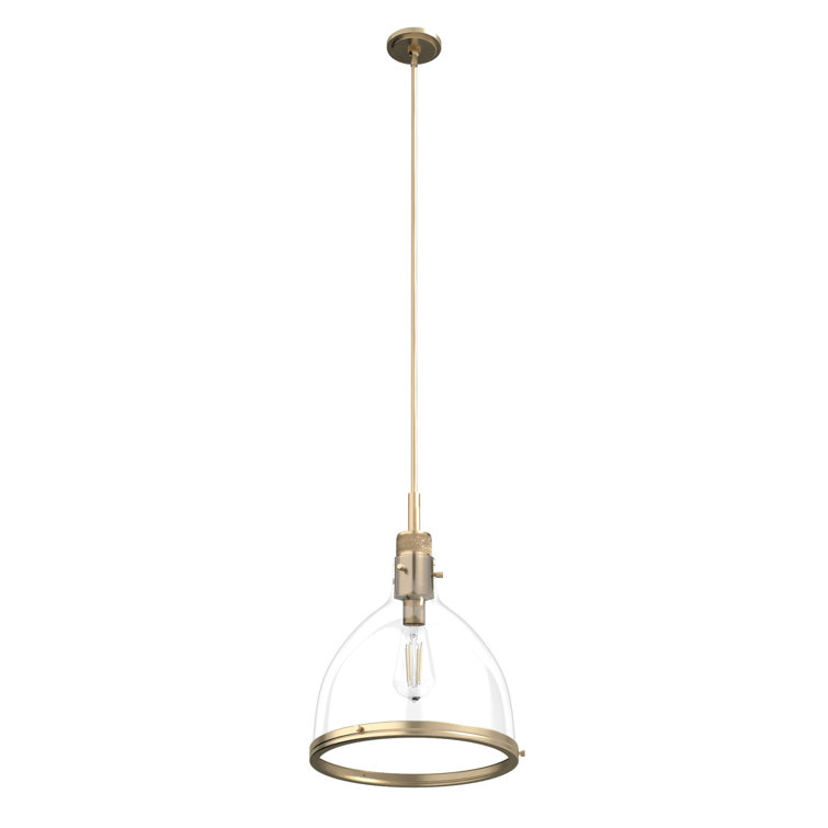 Alturas Gold Modern 16" Glass Bell Pendant Light