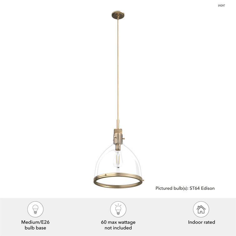 Alturas Gold Modern 16" Glass Bell Pendant Light