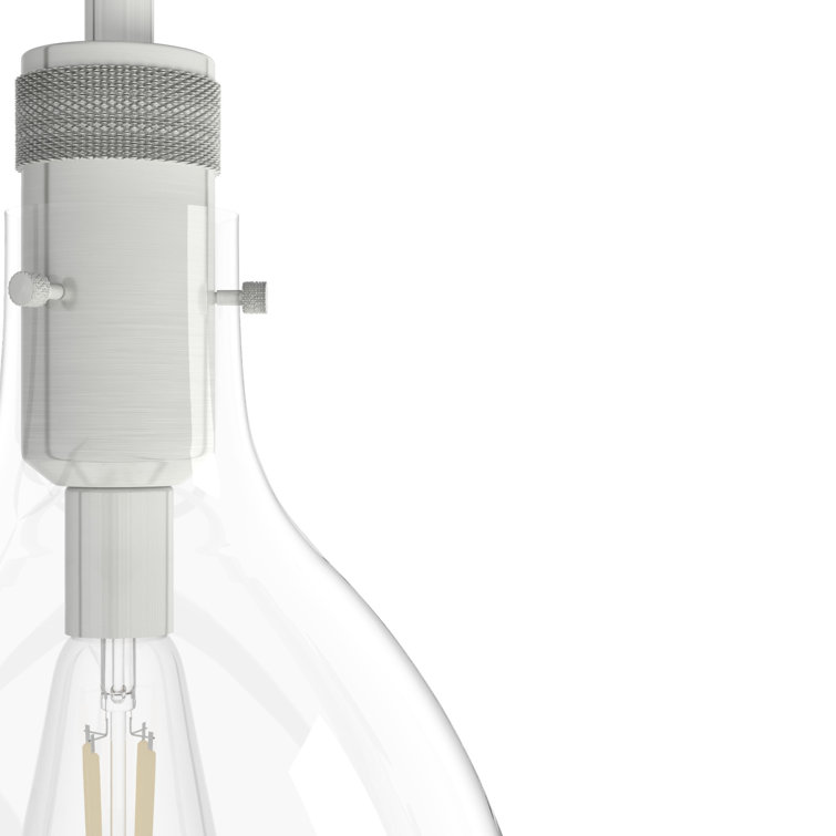 Van Nuys Brushed Nickel 16" Glass Bell Pendant Light
