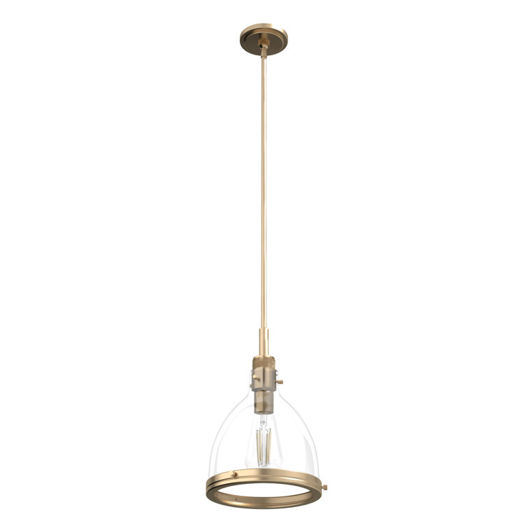 Alturas Gold Modern 16" Glass Bell Pendant Light