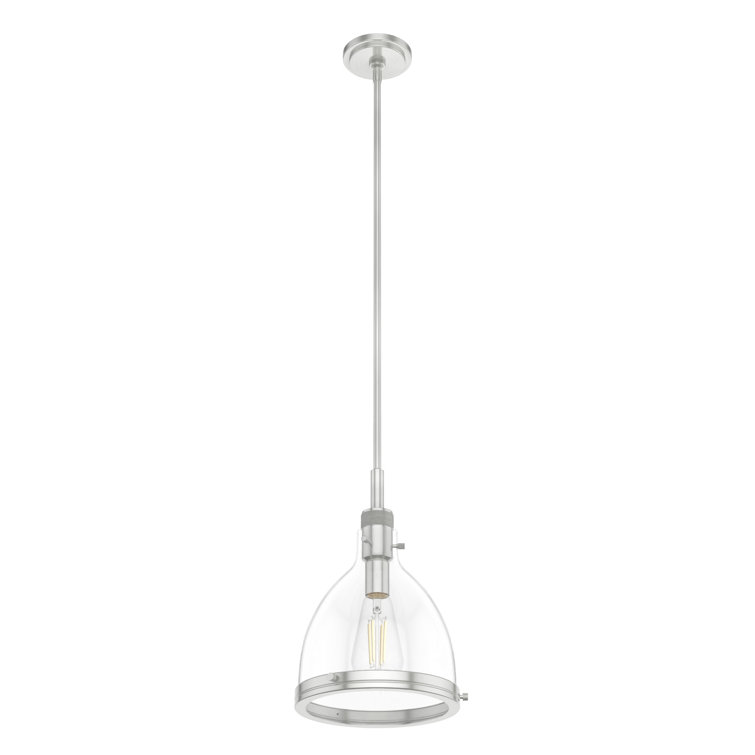 Van Nuys Brushed Nickel Glass Bell Pendant Light