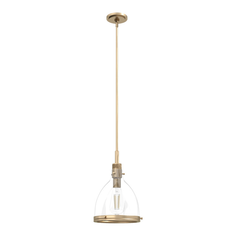 Alturas Gold Modern 16" Glass Bell Pendant Light
