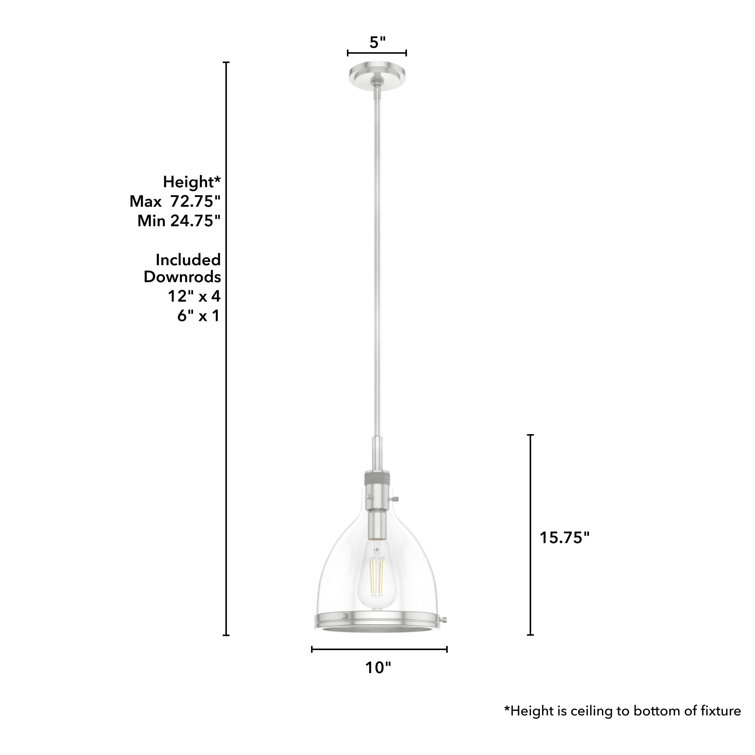 Van Nuys Brushed Nickel Glass Bell Pendant Light