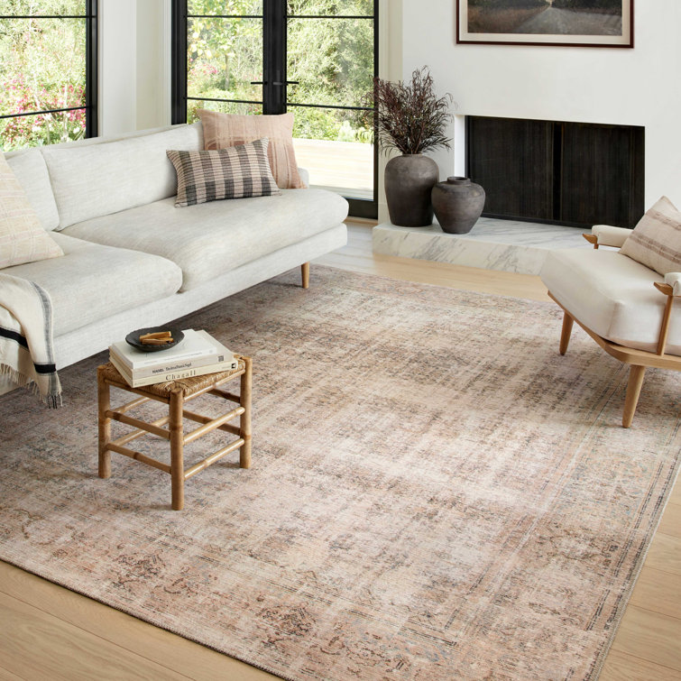 Georgie Ocean and Sand Rectangular Synthetic Area Rug