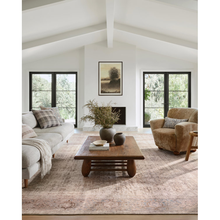 Georgie Ocean and Sand Rectangular Synthetic Area Rug