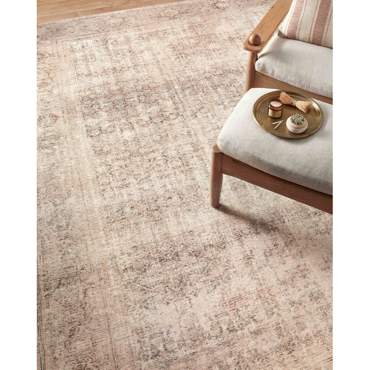 Georgie Ocean and Sand Rectangular Synthetic Area Rug